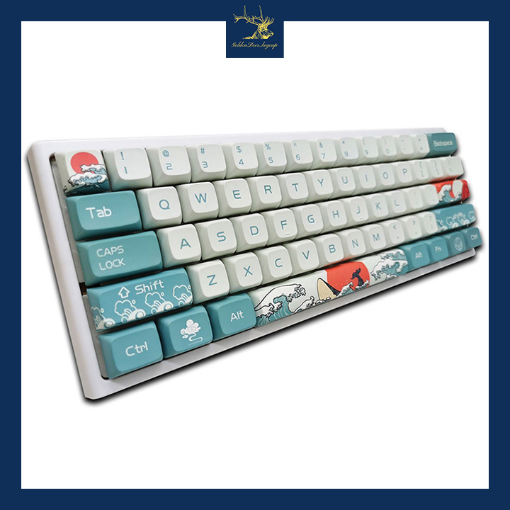 Keycap XDA Coral Sea lắp trên bàn phím cơ