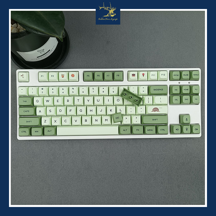 Bộ keycap Matcha PBT trang trí bàn phím cơ