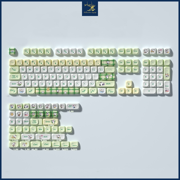 Bàn phím cơ keycap MOA xanh lá trắng