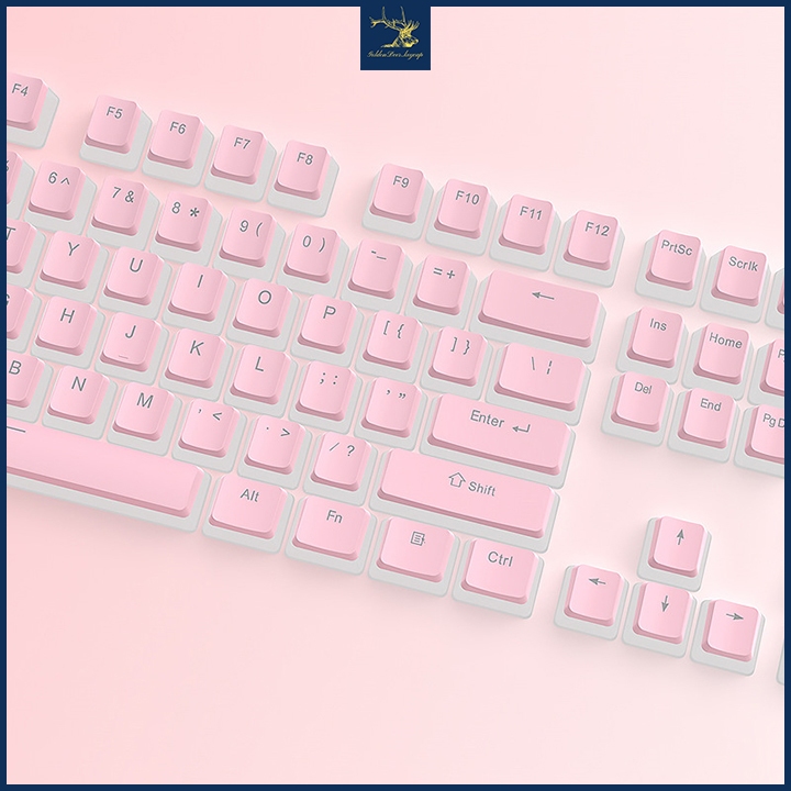 Keycap Pudding xuyên LED màu hồng