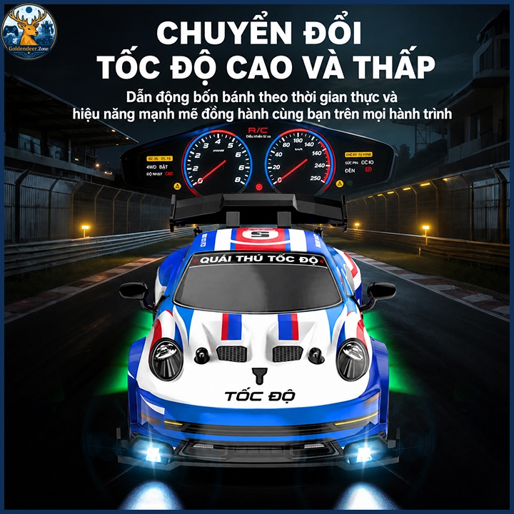 Xe Điều Khiển Từ Xa Drift Tỷ Lệ 1:24, Tốc Độ Cao Có Đèn Led, Xe Điều Khiển RC 1/24 - Ảnh 3