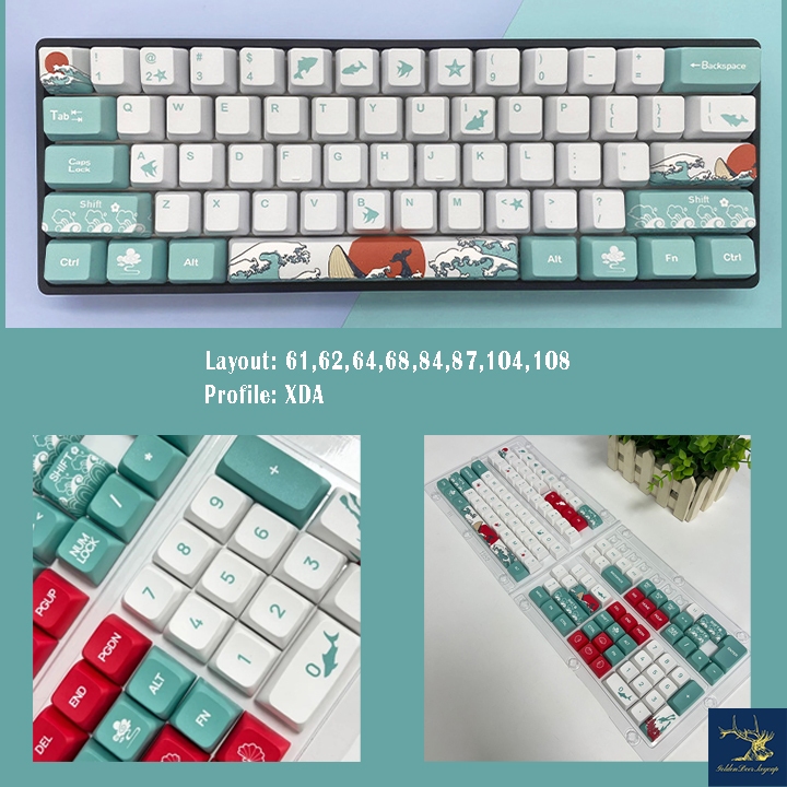 Bộ keycap Coral Sea XDA phù hợp nhiều layout