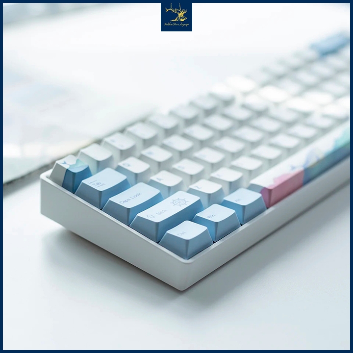 Bàn phím cơ keycap Haiyun xanh trắng