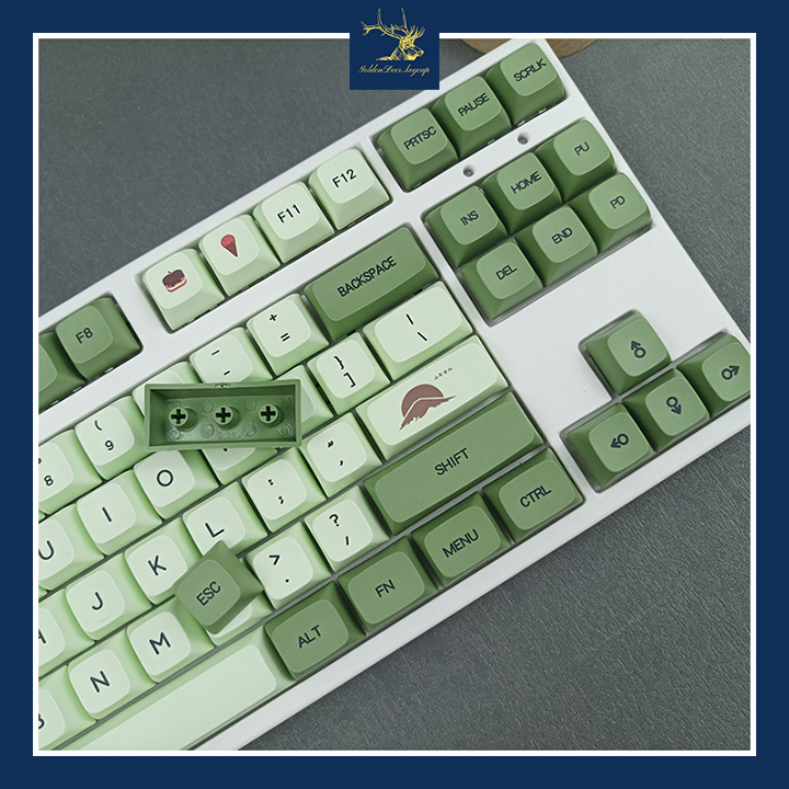 Bàn phím cơ sử dụng keycap Matcha xanh trắng