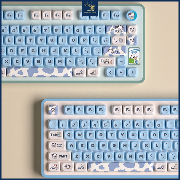 Keycap MOA PBT phối màu xanh trắng pastel