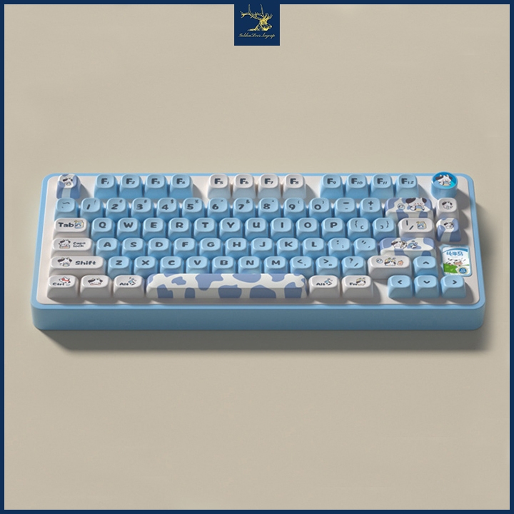 Bộ Keycap PBT MOA Hình Dễ Thương, Phối Màu Xanh Trắng, Phù Hợp Nhiều Layout Bàn Phím Cơ - Ảnh 6