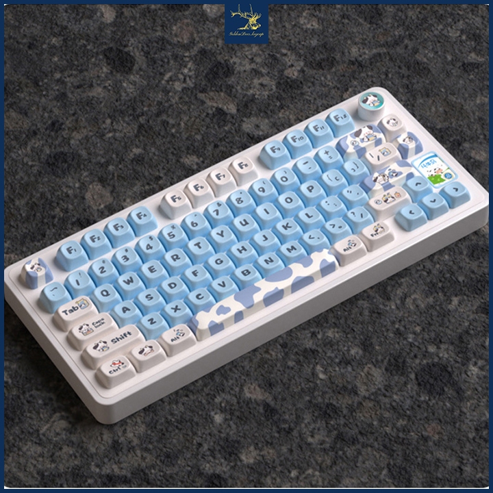 Bàn phím cơ keycap MOA xanh trắng dễ thương