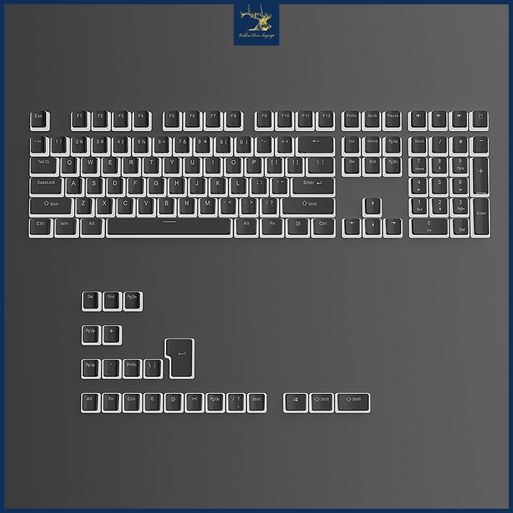 Bộ keycap Pudding xuyên LED PBT màu đen