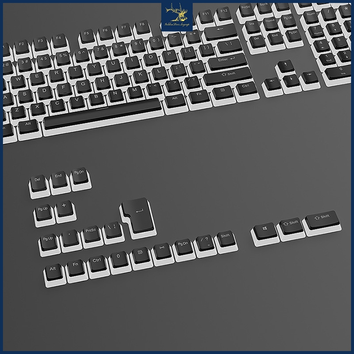 Keycap Pudding xuyên LED màu đen layout