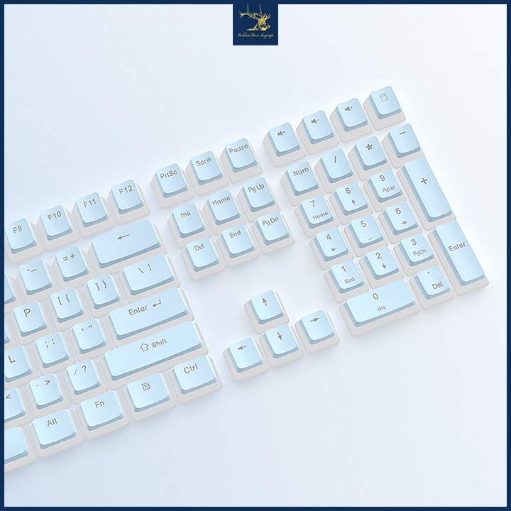 Keycap Pudding xuyên LED màu xanh dương