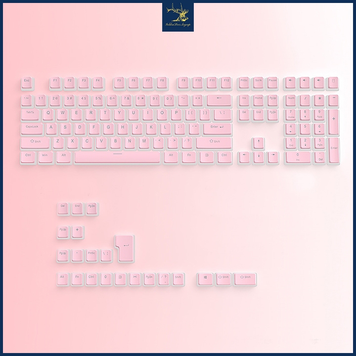 Bộ keycap Pudding xuyên LED PBT màu hồng