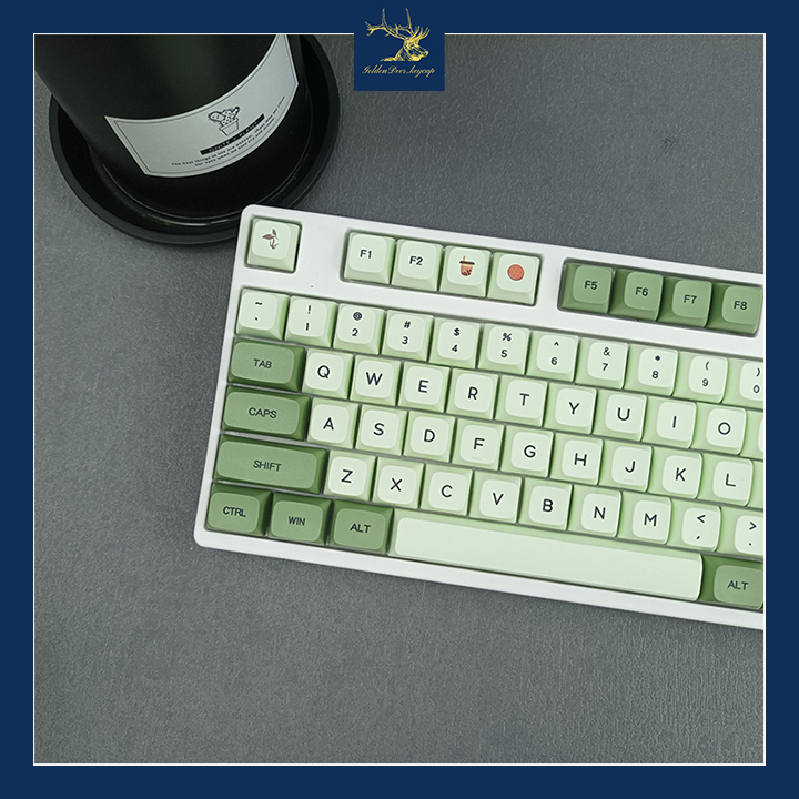 Keycap XDA Matcha lắp trên bàn phím cơ