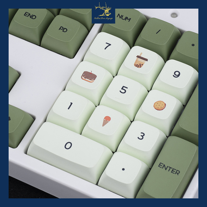 Cận cảnh keycap Matcha XDA màu xanh lá