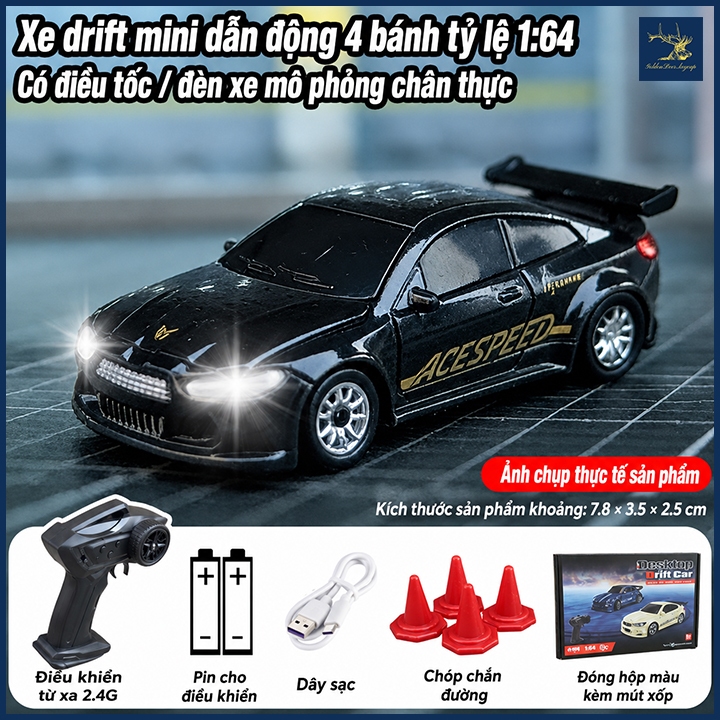 Xe điều khiển từ xa mini drift FQD23 tỷ lệ 1:64 bmw đen