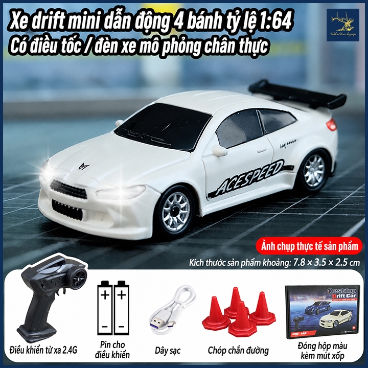 Xe điều khiển từ xa mini drift FQD23 tỷ lệ 1:64 trắng bmw