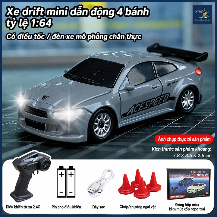 Xe điều khiển từ xa mini drift FQD23 tỷ lệ 1:64 xám bmw